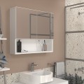 Melamine bathroom mirror Trama Megapap color white 75x16.8x65cm.