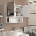 Melamine bathroom mirror Trama Megapap color white 75x16.8x65cm.