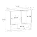 Melamine bathroom mirror Trama Megapap color white 75x16.8x65cm.