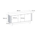Μπουφές Bohema Megapap χρώμα ivory - sepet oak 180x47x76,6εκ.