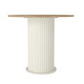 Τραπέζι Bohema Megapap χρώμα ivory - sepet oak Ø90x77,7εκ.
