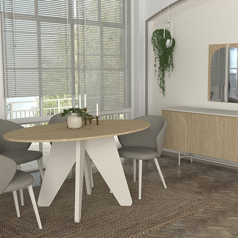 Rota Megapap melamine dining table in rota oak - sandstone color 150x90x75cm.