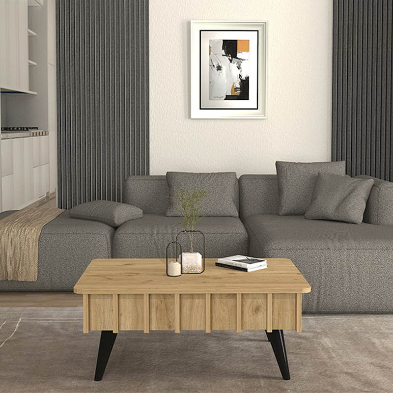 Gemma Megapap melamine coffee table in sepet oak color 90x59.6x36.8cm.