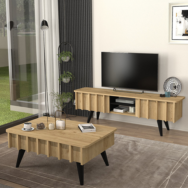 Gemma Megapap melamine coffee table in sepet oak color 90x59.6x36.8cm.