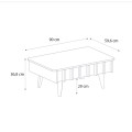 Gemma Megapap melamine coffee table in sepet oak color 90x59.6x36.8cm.