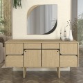 Lava Megapap melamine mirror in rota oak - anthracite color 70x2.2x70cm.