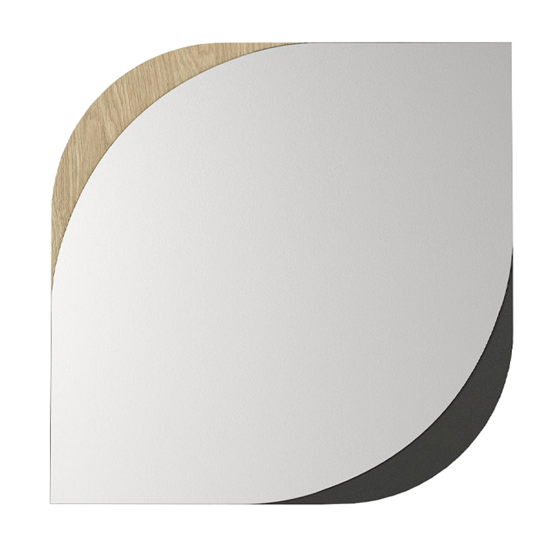 Lava Megapap melamine mirror in rota oak - anthracite color 70x2.2x70cm.