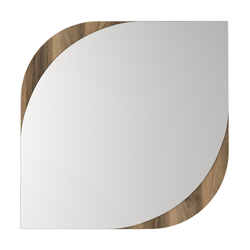 Lava Megapap melamine mirror in walnut color 70x2.2x70cm.