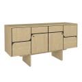 Lava Megapap melamine console in rota oak - anthracite color 150x44.6x76cm.