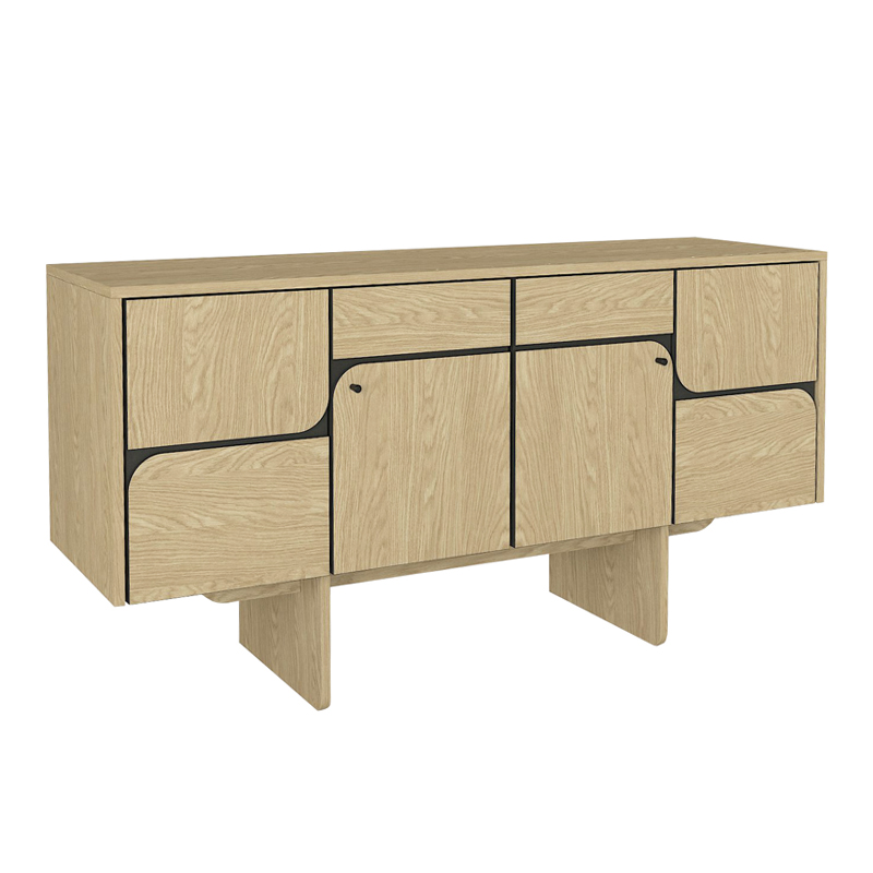 Lava Megapap melamine console in rota oak - anthracite color 150x44.6x76cm.
