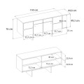 Lava Megapap melamine console in rota oak - anthracite color 150x44.6x76cm.
