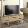 Lava Megapap melamine console in rota oak - anthracite color 150x35x51.3cm.