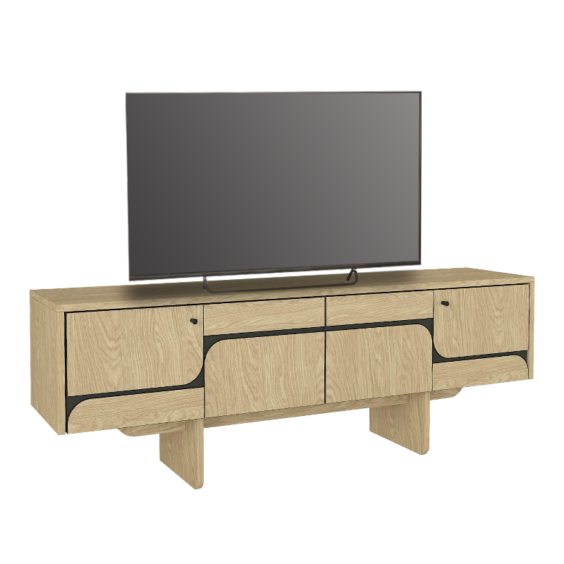 Lava Megapap melamine console in rota oak - anthracite color 150x35x51.3cm.