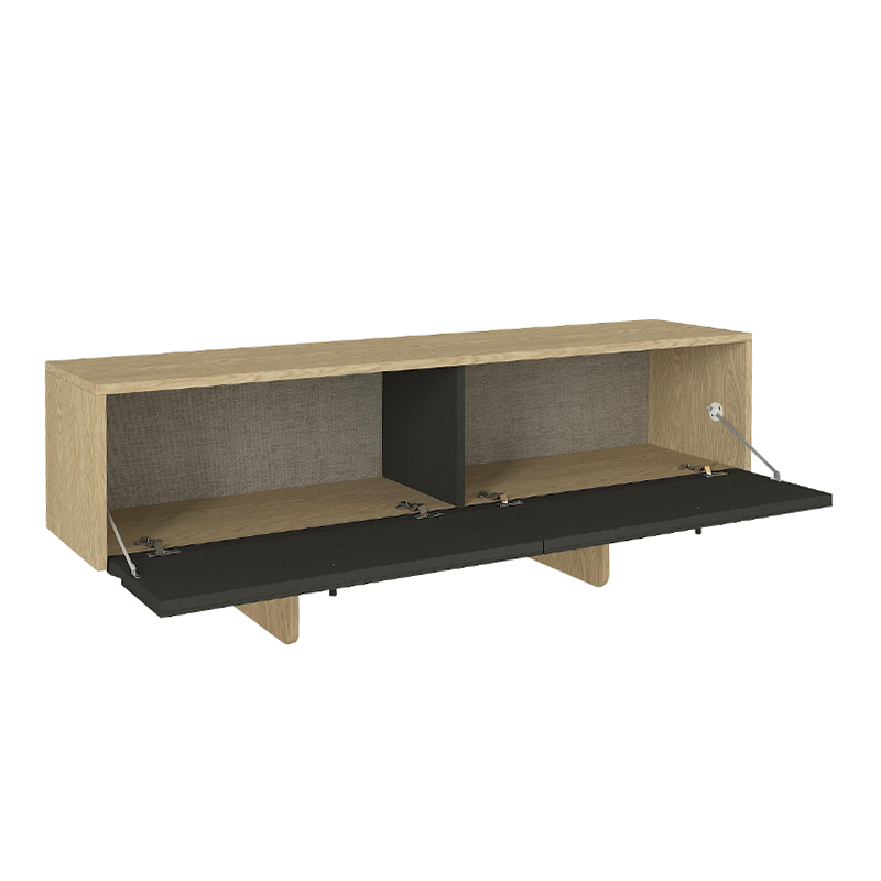 Lava Megapap melamine console in rota oak - anthracite color 150x35x51.3cm.