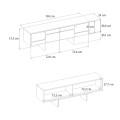 Lava Megapap melamine console in rota oak - anthracite color 150x35x51.3cm.