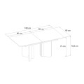 Τραπέζι Lava Megapap χρώμα rota oak - ανθρακί 180x90x76,8εκ.