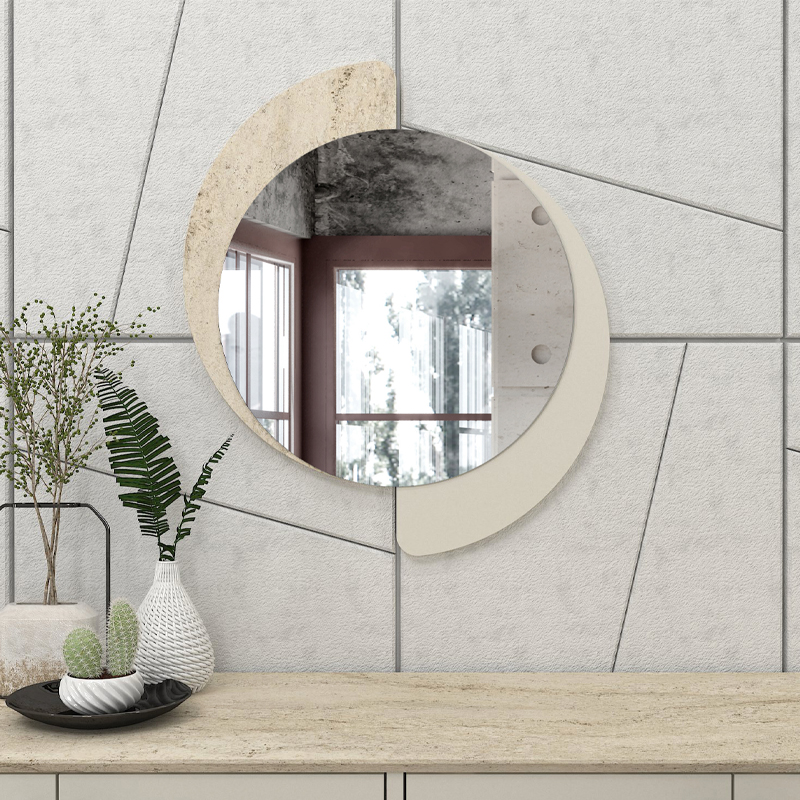 Sevilla Megapap melamine mirror in sandstone - travertine color 59.2x2.2x69cm.
