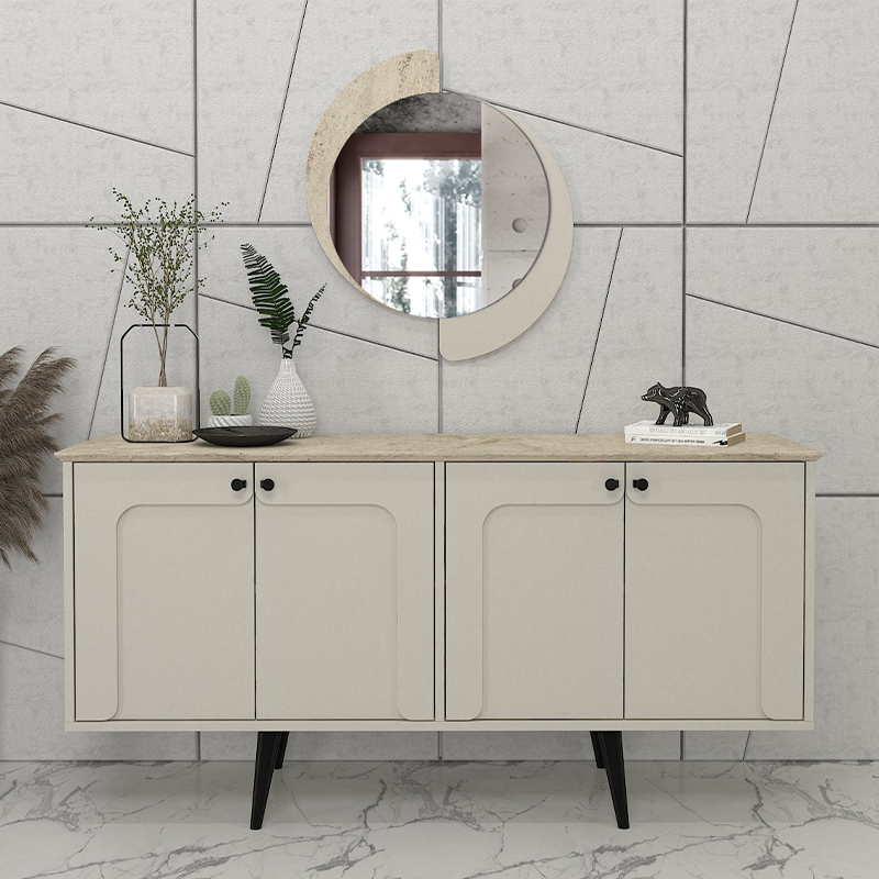 Sevilla Megapap melamine mirror in sandstone - travertine color 59.2x2.2x69cm.