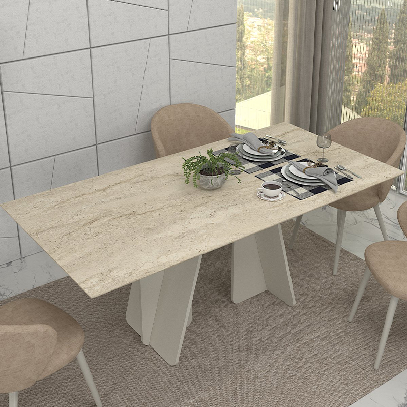 Sevilla Megapap melamine dining table in sandstone - travertine color 180x90x75cm.