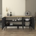 Pedro Megapap melamine console in anthracite - rota oak color 150x45x75cm.