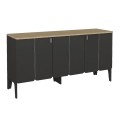 Pedro Megapap melamine console in anthracite - rota oak color 150x45x75cm.
