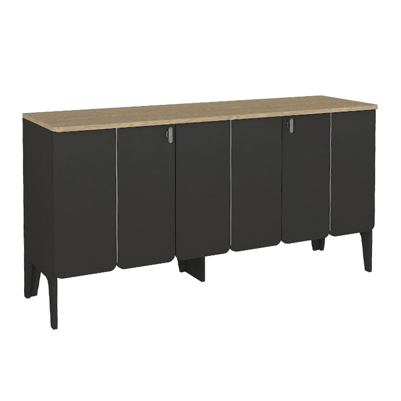 Pedro Megapap melamine console in anthracite - rota oak color 150x45x75cm.