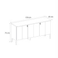 Pedro Megapap melamine console in anthracite - rota oak color 150x45x75cm.