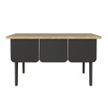 Pedro Megapap melamine coffee table in anthracite - rota oak color 73.2x73.2x38.6cm.