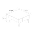 Pedro Megapap melamine coffee table in anthracite - rota oak color 73.2x73.2x38.6cm.