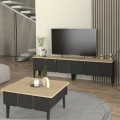 Pedro Megapap melamine tv stand in anthracite - rota oak color 180x35x50.7cm.