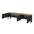 Pedro Megapap melamine tv stand in anthracite - rota oak color 180x35x50.7cm.