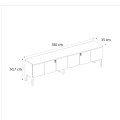Pedro Megapap melamine tv stand in anthracite - rota oak color 180x35x50.7cm.