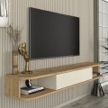 Έπιπλο τηλεόρασης επιτοίχιο Cross Megapap με LED χρώμα sepet oak - sandstone 150x29,6x19,2εκ.