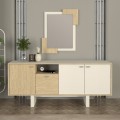 Selinos Megapap melamine mirror in sandstone - rota oak color 65x2.2x85cm.