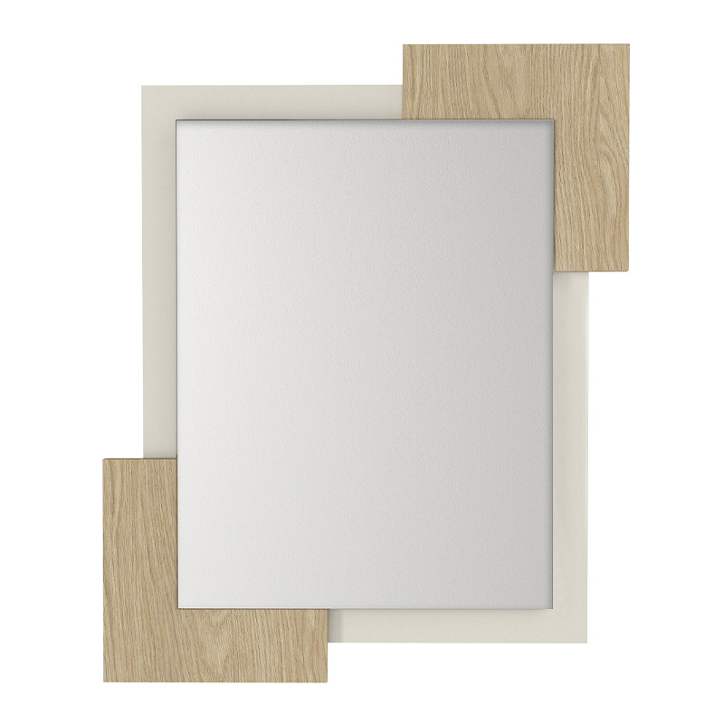 Selinos Megapap melamine mirror in sandstone - rota oak color 65x2.2x85cm.