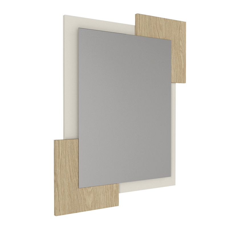 Selinos Megapap melamine mirror in sandstone - rota oak color 65x2.2x85cm.