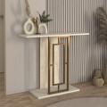 Alderas Megapap melamine dresuar in white - travertine - gold color 90x29.6x76.8cm.