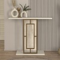 Alderas Megapap melamine dresuar in white - travertine - gold color 90x29.6x76.8cm.