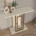 Alderas Megapap melamine dresuar in white - travertine - gold color 90x29.6x76.8cm.