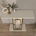 Alderas Megapap melamine dresuar in white - travertine - gold color 90x29.6x76.8cm.
