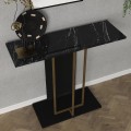Brandy Megapap melamine dresuar in black - black marble - gold color 90x29.6x76.8cm.