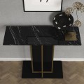 Brandy Megapap melamine dresuar in black - black marble - gold color 90x29.6x76.8cm.