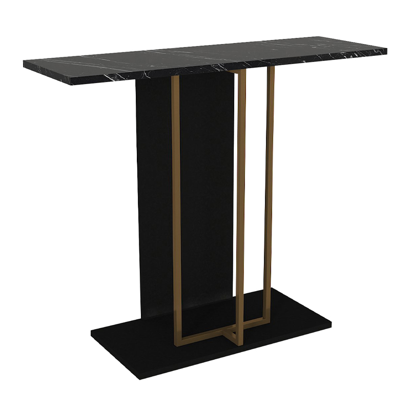 Brandy Megapap melamine dresuar in black - black marble - gold color 90x29.6x76.8cm.