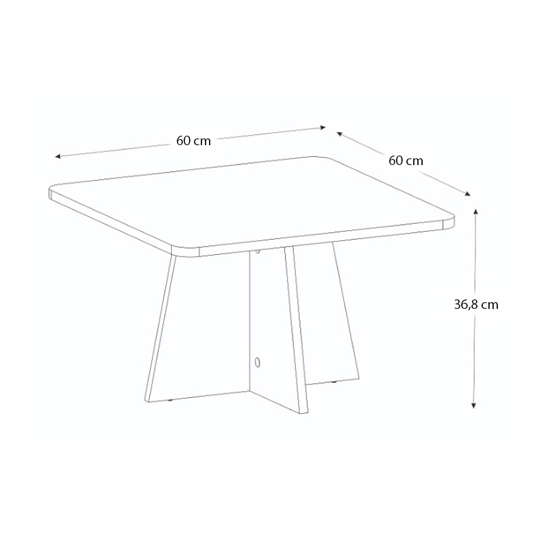 Sugar Megapap melamine coffee table in white color 60x60x36.8cm.