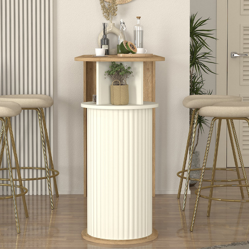 Bohema Megapap melamine bar table in sepet oak - ivory color 150x51.6x101.8cm.