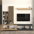 Vermont Megapap melamine tv unit in anthracite - sepet oak color 240x40x192cm.