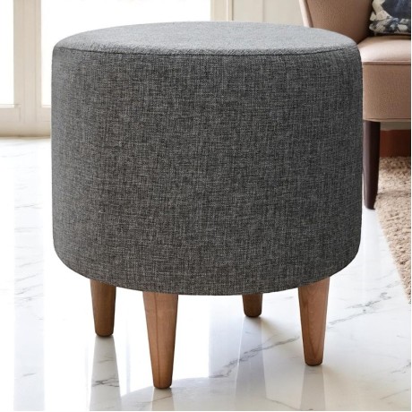 Liza Megapap fabric stool in grey color 40x40x42cm.