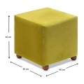 Ranma Megapap fabric stool in olive color 40x40x40cm.