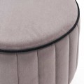 Rose Megapap velvet stool in grey color 40x40x40cm.