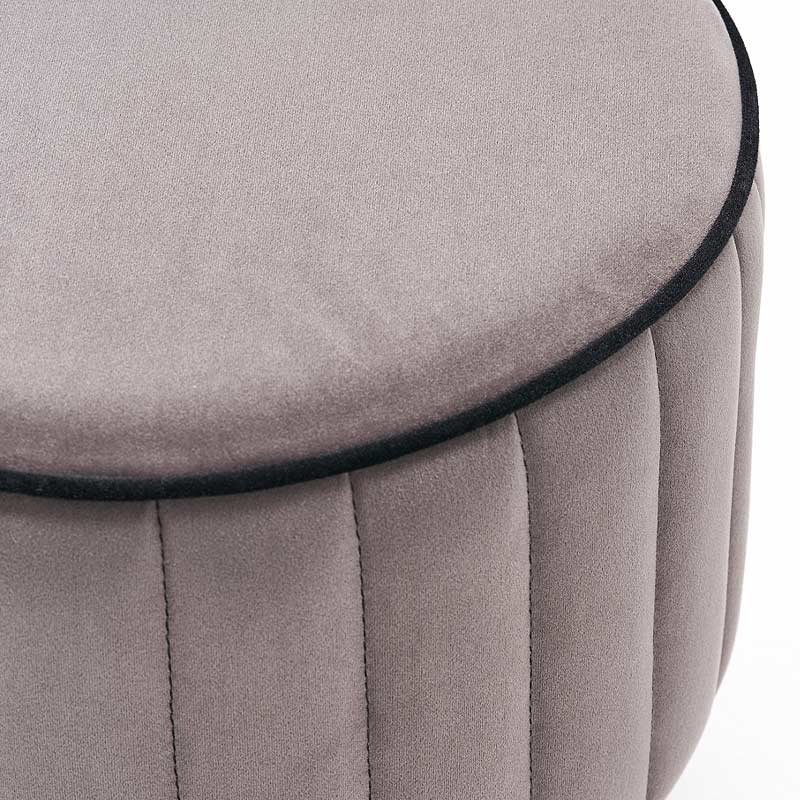 Rose Megapap velvet stool in grey color 40x40x40cm.